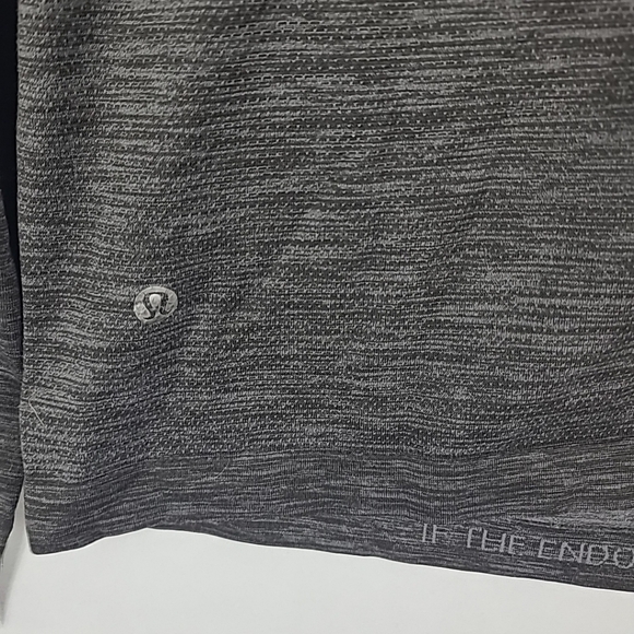 Lululemon Men's Hoodie Gray 1/4 Zip Lightweight 'Do It For The Bacon' Sz M - Picture 9 of 9
